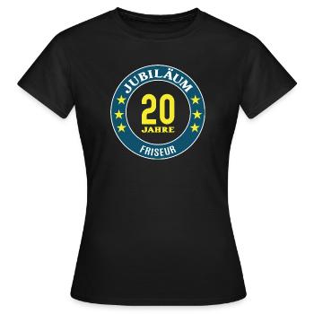 Friseur Jubiläum 20 Jahre 20. jähriges Jubilaeum - Frauen T-Shirt - Schwarz - Vorne - AI Model Female 172 dark (172cm)