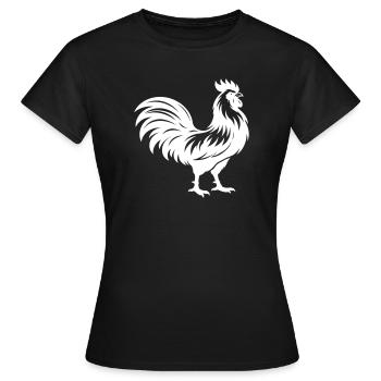Hahn Silhouette - Frauen T-Shirt - Schwarz - Vorne - AI Model Female 172 dark (172cm)