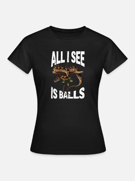Königspython Schlangen Liebhaber Terrarium Python - Frauen T-Shirt - Schwarz