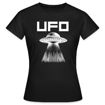 UFO-Lichtstrahl Muster - Frauen T-Shirt - Schwarz - Vorne - AI Model Female 172 dark (172cm)