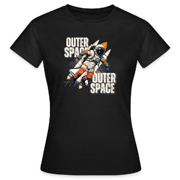 Astronaut in rocket jump - Women's T-Shirt - black - Front - AI Model Female 172 dark (172cm)