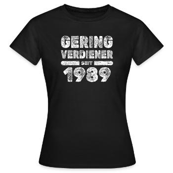 Décision 1989 - T-shirt Femme - noir - Devant - AI Model Female 172 dark (172cm)