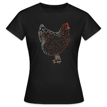 Rooster or Hen - Women's T-Shirt - black - Front - AI Model Female 172 dark (172cm)