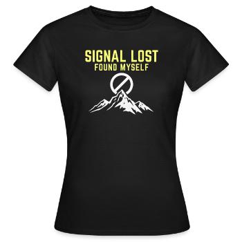Signal perdu – Trouvé - T-shirt Femme - noir - Devant - AI Model Female 172 dark (172cm)