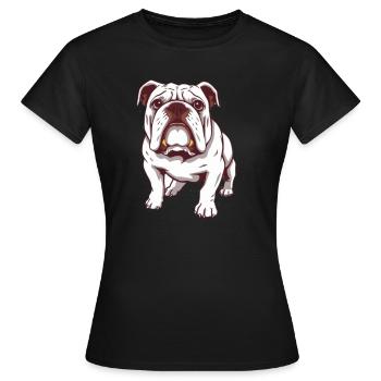 Bulldogge amerikanische Bulldogge Bulldoggen  - Frauen T-Shirt - Schwarz - Vorne - AI Model Female 172 dark (172cm)