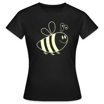 Lächelnde Bienchen Muster - Frauen T-Shirt - Schwarz - Vorne - AI Model Female 172 dark (172cm)