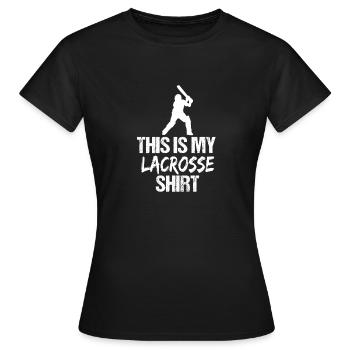 Das ist meine Lacrosse-Shirt-Cricket-Silhouette - Frauen T-Shirt - Schwarz - Vorne - AI Model Female 172 dark (172cm)
