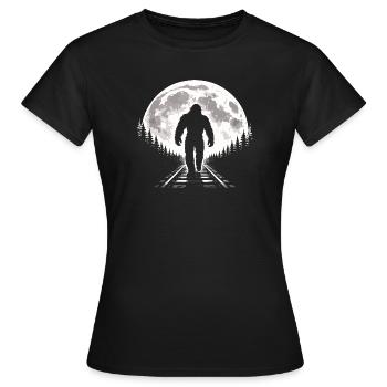Bigfoot sur les voies ferrées - T-shirt Femme - noir - Devant - AI Model Female 172 dark (172cm)