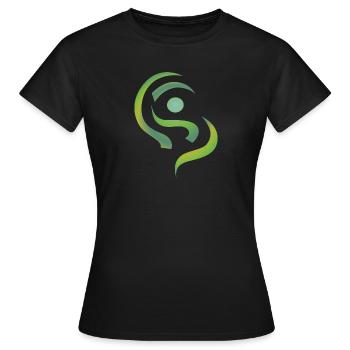 yoga_design_1 - Women's T-Shirt - black - Front - AI Model Female 172 dark (172cm)