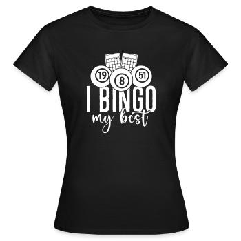Joueur de bingo Je bingo Mon meilleur bingo - T-shirt Femme - noir - Devant - AI Model Female 172 dark (172cm)