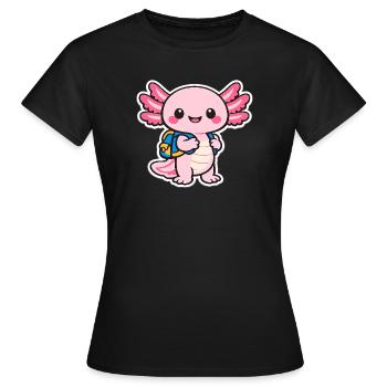 Kuscheliger axolotl - Frauen T-Shirt - Schwarz - Vorne - AI Model Female 172 dark (172cm)