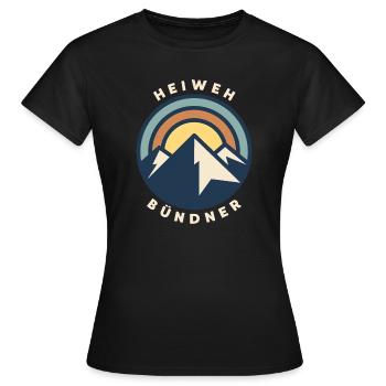 Heiweh Grisons - T-shirt Femme - noir - Devant - AI Model Female 172 dark (172cm)