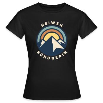 Heiweh des Grisons - T-shirt Femme - noir - Devant - AI Model Female 172 dark (172cm)