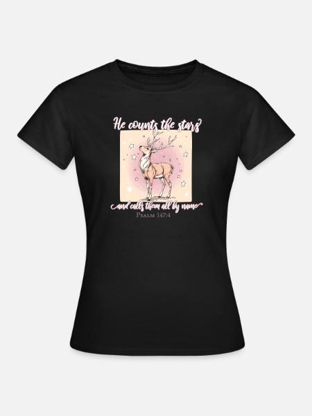 Hirsch Christlich - Frauen T-Shirt - Schwarz