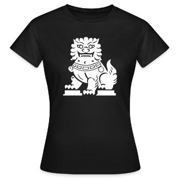 Lion chinois - T-shirt Femme - noir - Devant - AI Model Female 172 dark (172cm)