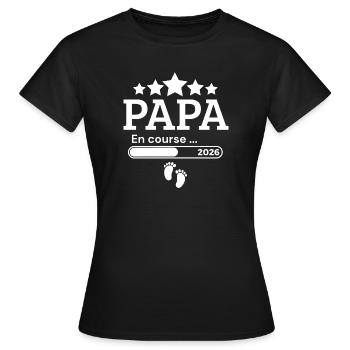 Dad in progress 2026 Pregnancy Announcement Future - T-shirt Femme - noir - Devant - AI Model Female 172 dark (172cm)