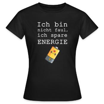 Energie sparen - Frauen T-Shirt - Schwarz - Vorne - AI Model Female 172 dark (172cm)