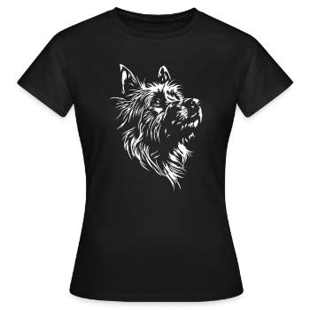 Silhouette de chien Australian Terrier Saules - T-shirt Femme - noir - Devant - AI Model Female 172 dark (172cm)