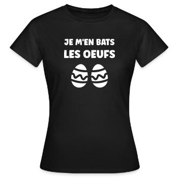OEUFS DE PAQUES - T-shirt Femme - noir - Devant - AI Model Female 172 dark (172cm)