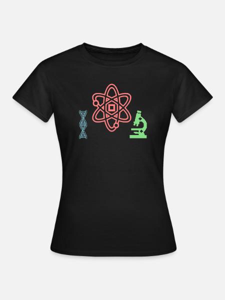 Wissenschaft Set Atom DNA - Frauen T-Shirt - Schwarz