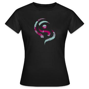 yoga_design_13 - Women's T-Shirt - black - Front - AI Model Female 172 dark (172cm)