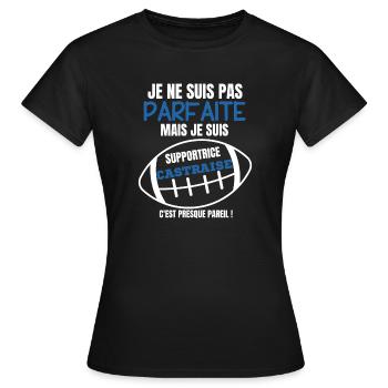 Unterstützer-Rugby Castraise-Humor - Frauen T-Shirt - Schwarz - Vorne - AI Model Female 172 dark (172cm)