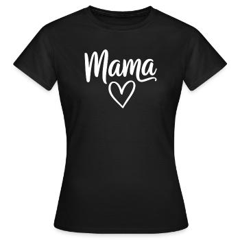 Mama Heart Script - Women's T-Shirt - black - Front - AI Model Female 172 dark (172cm)