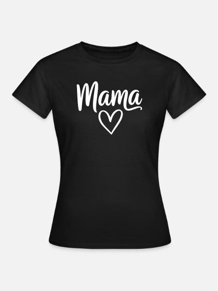 Mama Heart Skript - Frauen T-Shirt - Schwarz