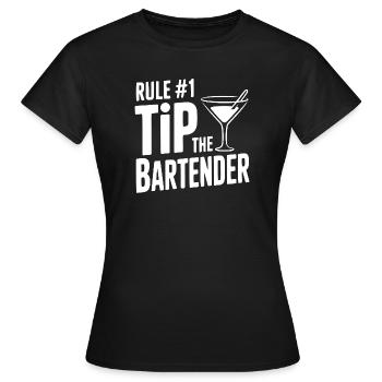 Rule #1 Tip the Bartender - Women's T-Shirt - black - Front - AI Model Female 172 dark (172cm)