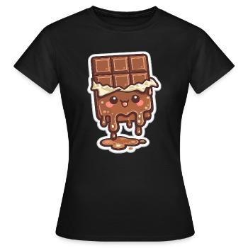 Schmelzende Schoko-Tafel  - Frauen T-Shirt - Schwarz - Vorne - AI Model Female 172 dark (172cm)