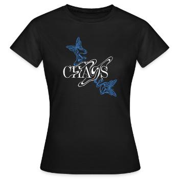 Fontaine papillon avec ailes - T-shirt Femme - noir - Devant - AI Model Female 172 dark (172cm)
