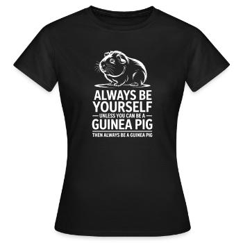 Dictons du cochon d’AMeer Cadeau du cochon d’Inde - T-shirt Femme - noir - Devant - AI Model Female 172 dark (172cm)