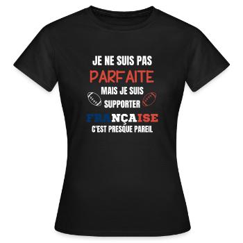 French Rugby Supporter Humor - Women's T-Shirt - black - Front - AI Model Female 172 dark (172cm)