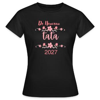 Neue Tante Schwangerschaftsankündigung 2027 - Frauen T-Shirt - Schwarz - Vorne - AI Model Female 172 dark (172cm)