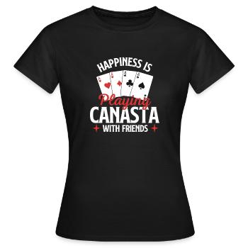 Glück beim Canasta mit Freunden spielen - Frauen T-Shirt - Schwarz - Vorne - AI Model Female 172 dark (172cm)