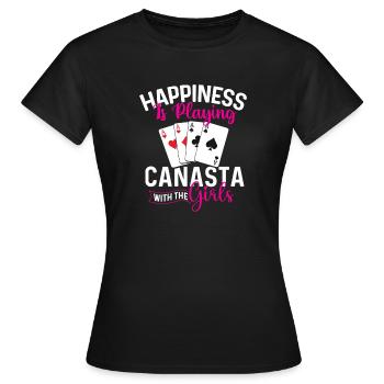 Glück beim Canasta-Spielen mit den Mädchen - Frauen T-Shirt - Schwarz - Vorne - AI Model Female 172 dark (172cm)