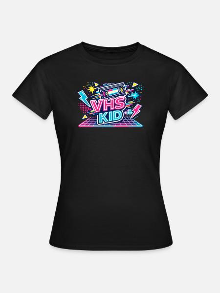 VHS KID Neon Retro - Frauen T-Shirt - Schwarz