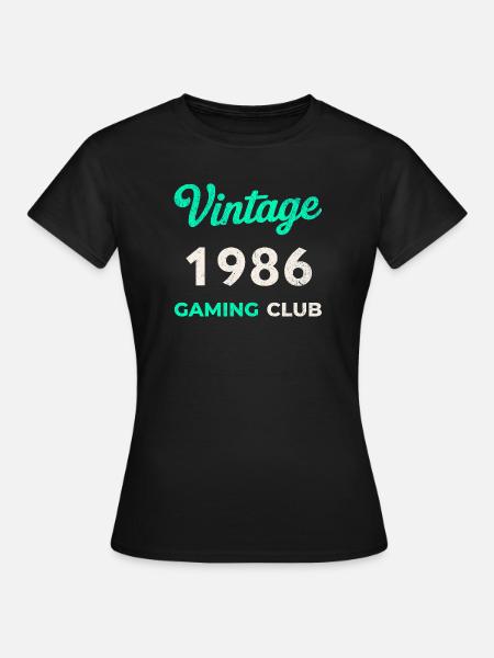 Vintage 1986 – Gaming Club Retro Geburtsjahr - Dame-T-shirt - sort