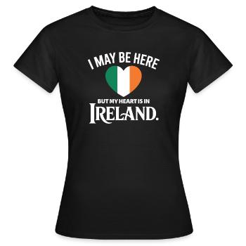 Ireland Heartbeat Design - Women's T-Shirt - black - Front - AI Model Female 172 dark (172cm)