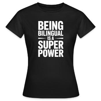 Fremdsprache Sprüche Lustige Fremdsprache Geschenk - Frauen T-Shirt - Schwarz - Vorne - AI Model Female 172 dark (172cm)
