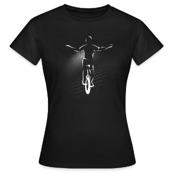 Unicycle | Descendance freestyle en monocycle - T-shirt Femme - noir - Devant - AI Model Female 172 dark (172cm)