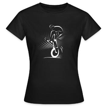 Unicycle | Descendance freestyle en monocycle - T-shirt Femme - noir - Devant - AI Model Female 172 dark (172cm)