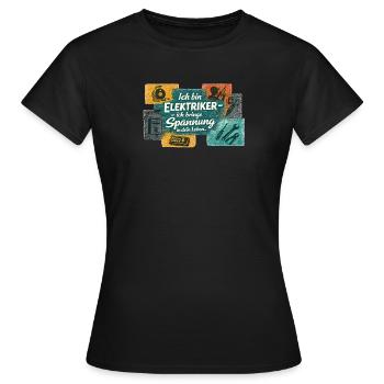 Electrician: Tension in life - Women's T-Shirt - black - Front - AI Model Female 172 dark (172cm)