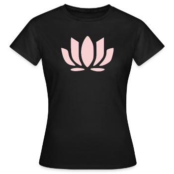 Lotus Flower Lotus Flowers Pastel Flower Blossom Yoga - Women's T-Shirt - black - Front - AI Model Female 172 dark (172cm)