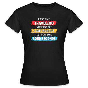 Zeitreise - Frauen T-Shirt - Schwarz - Vorne - AI Model Female 172 dark (172cm)