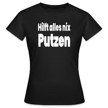Putzen - Frauen T-Shirt - Schwarz - Vorne - AI Model Female 172 dark (172cm)