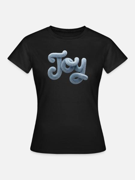 Joy Moderner Patchwork Look - Frauen T-Shirt - Schwarz