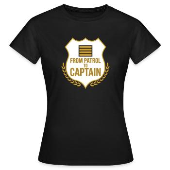 Capitaine de police Grade de police Grade de police - T-shirt Femme - noir - Devant - AI Model Female 172 dark (172cm)
