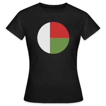 Drapeau rond de Madagascar - T-shirt Femme - noir - Devant - AI Model Female 172 dark (172cm)