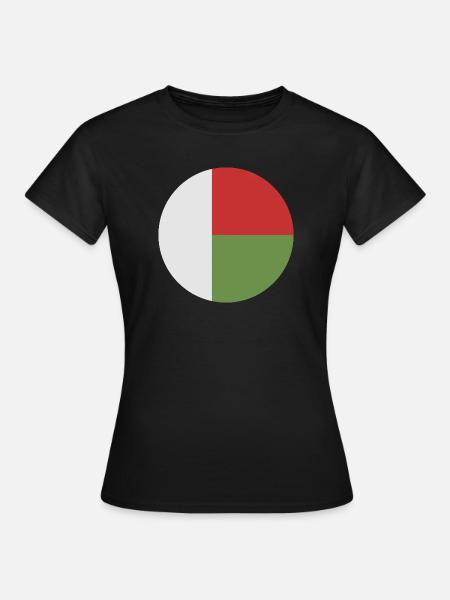 Runde Madagaskar-Flagge - Frauen T-Shirt - Schwarz